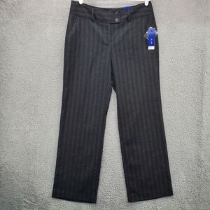 Apt. 9 Trouser Pants Womens 12 Black Silver Pinstripe NWT